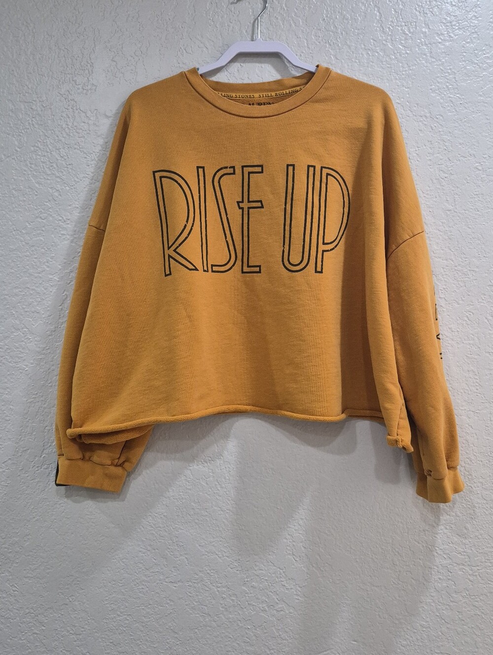 Lauren Daigle Rise Up Revivle Oversized Cropped Sweatshirt - Mustard Yellow XL